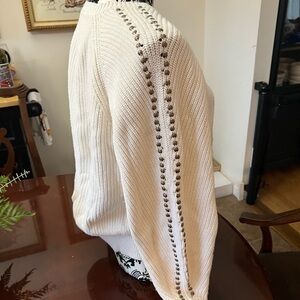 Joie Cream Sweater with Studded Accents